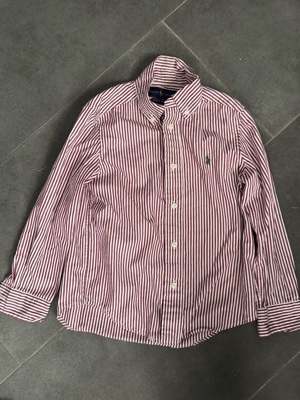 Ralph Lauren Men’s Red and White Striped Button-Down Shirt